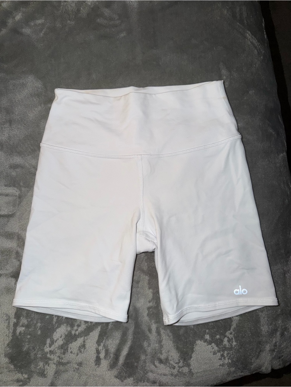 ALO Yoga White High-Rise Bike Shorts